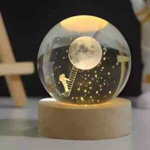 Astronaut on Moon - 3D Crystal Ball Lamp