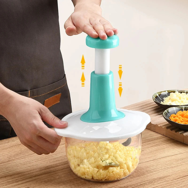 Manual Hand Press Chopper - 1.5L Bowl - Image 2