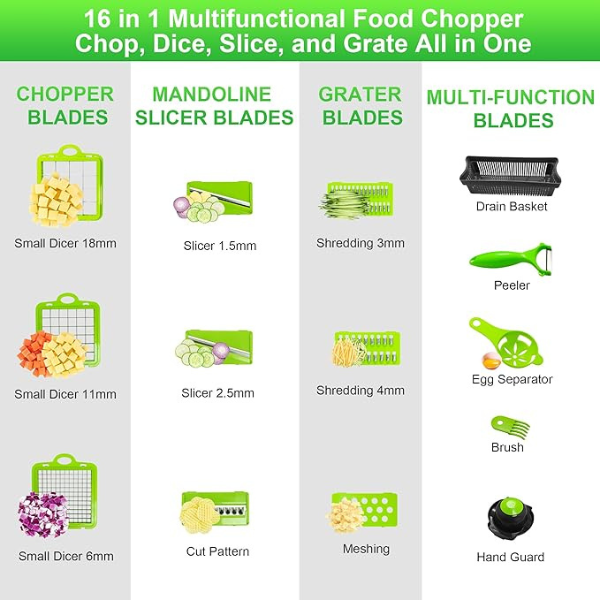 16 in 1 Vegetable Chopper - Veggie Slicer - Image 7