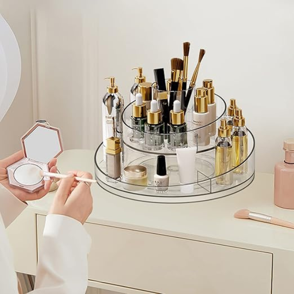 360° rotating makeup & cosmetic organizer.