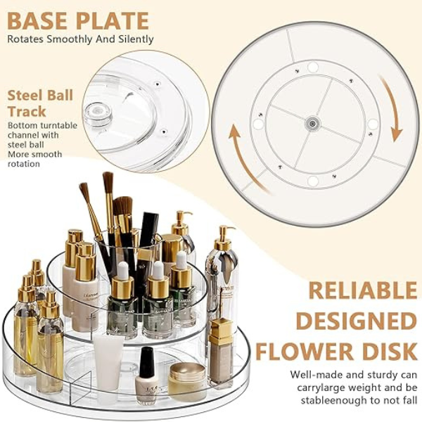 360° Rotating Makeup & Cosmetic Organizer - Image 2